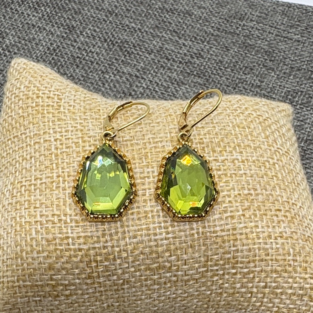 Joan Rivers Earrings with Vibrant Green Crystals